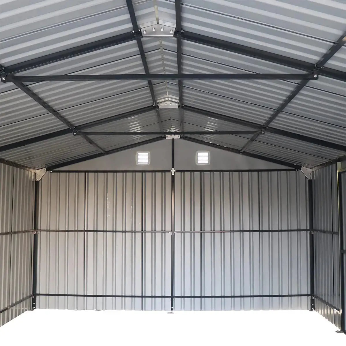 TMG Heavy Series™ 13' x 20' Metal Garage Shed with Double Front Doors and Side Entry Door, 8'6" Peak Height TMG-MS1320B-4