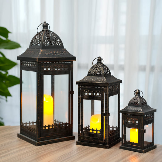 9.5"&14.5"&20" High Decorative Candle Lanterns ( Set of 3)-1