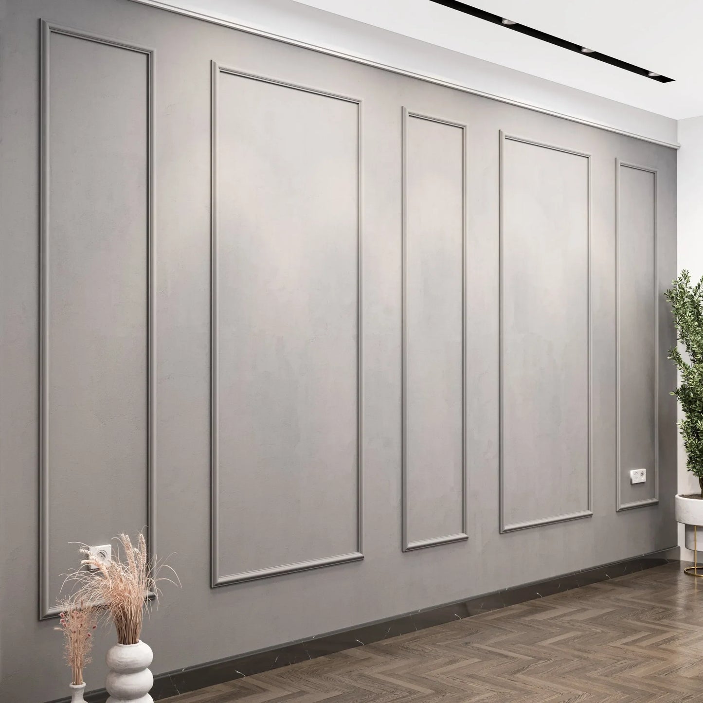 Peel and Stick Wall Molding Kit - 5 Vertical Frames | Easy Self-Adhesive Installation-1