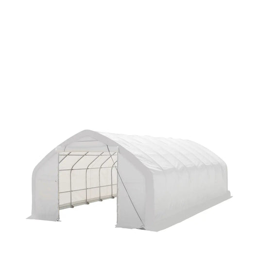20' x 40' Straight Wall Peak Ceiling Storage Shelter with Heavy Duty 17 oz PVC Cover & Drive Through Door, TMG-ST2041V (Previously ST2040V)-0