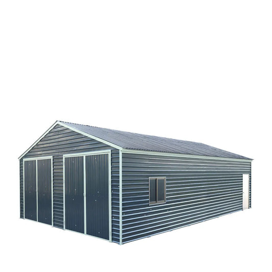 26' x 40' Metal Garage Shed, 9' High Double Front Doors, 14' Peak, 1040 Sq-Ft TMG-MS2640-0