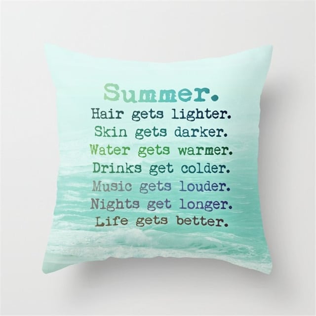 Mint Green Peach Skin Pillowcase Cushion Cover