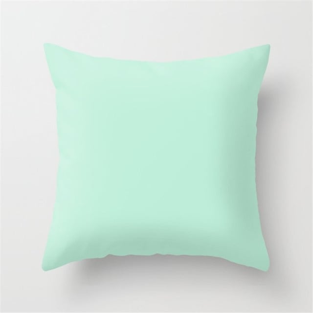 Mint Green Peach Skin Pillowcase Cushion Cover