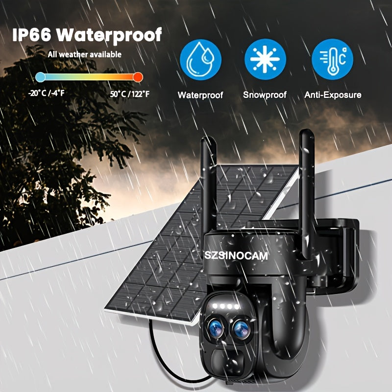 Dual-Lens Solar Security Camera with 8X Zoom-1