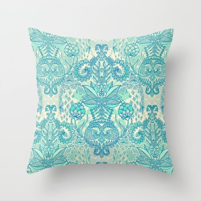 Mint Green Peach Skin Pillowcase Cushion Cover