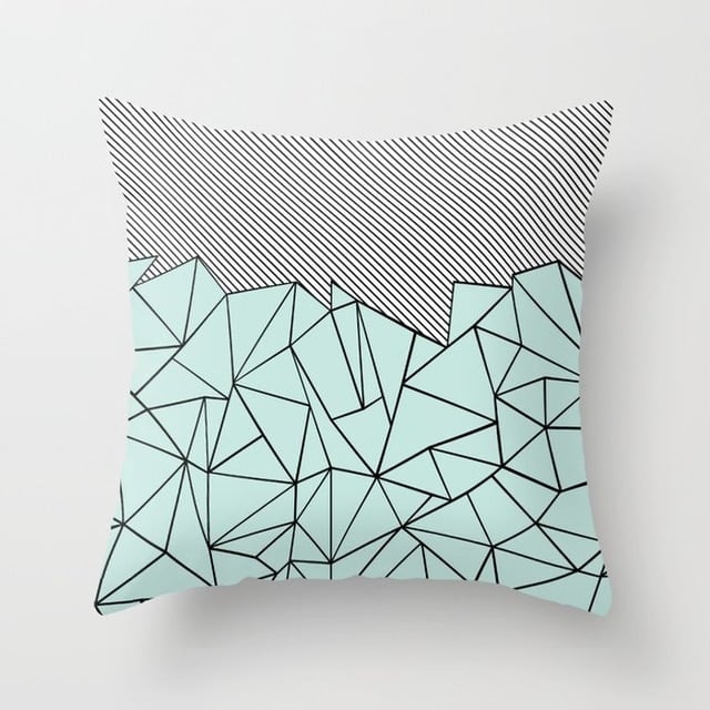 Mint Green Peach Skin Pillowcase Cushion Cover