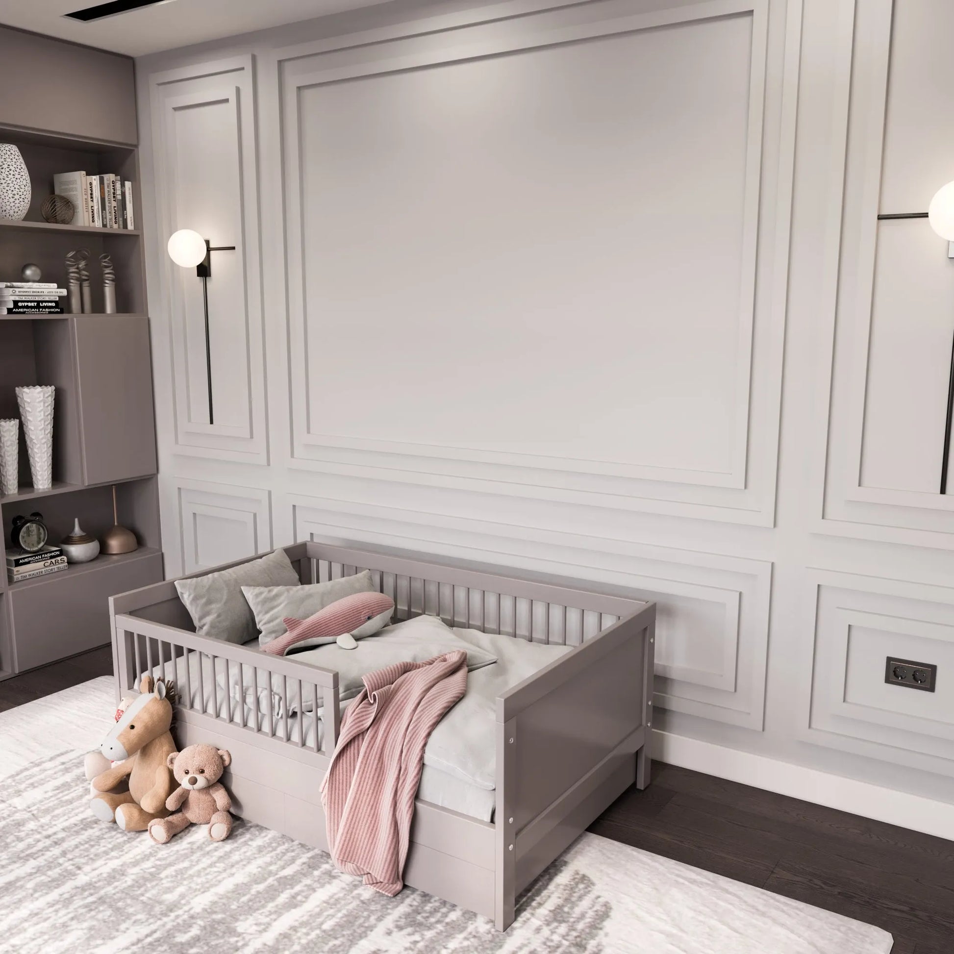 Nursery Wall Molding Kit - Ready to Assemble | 3 Upper & 3 Bottom Nested Frames | Pre-Cut & Primed-1