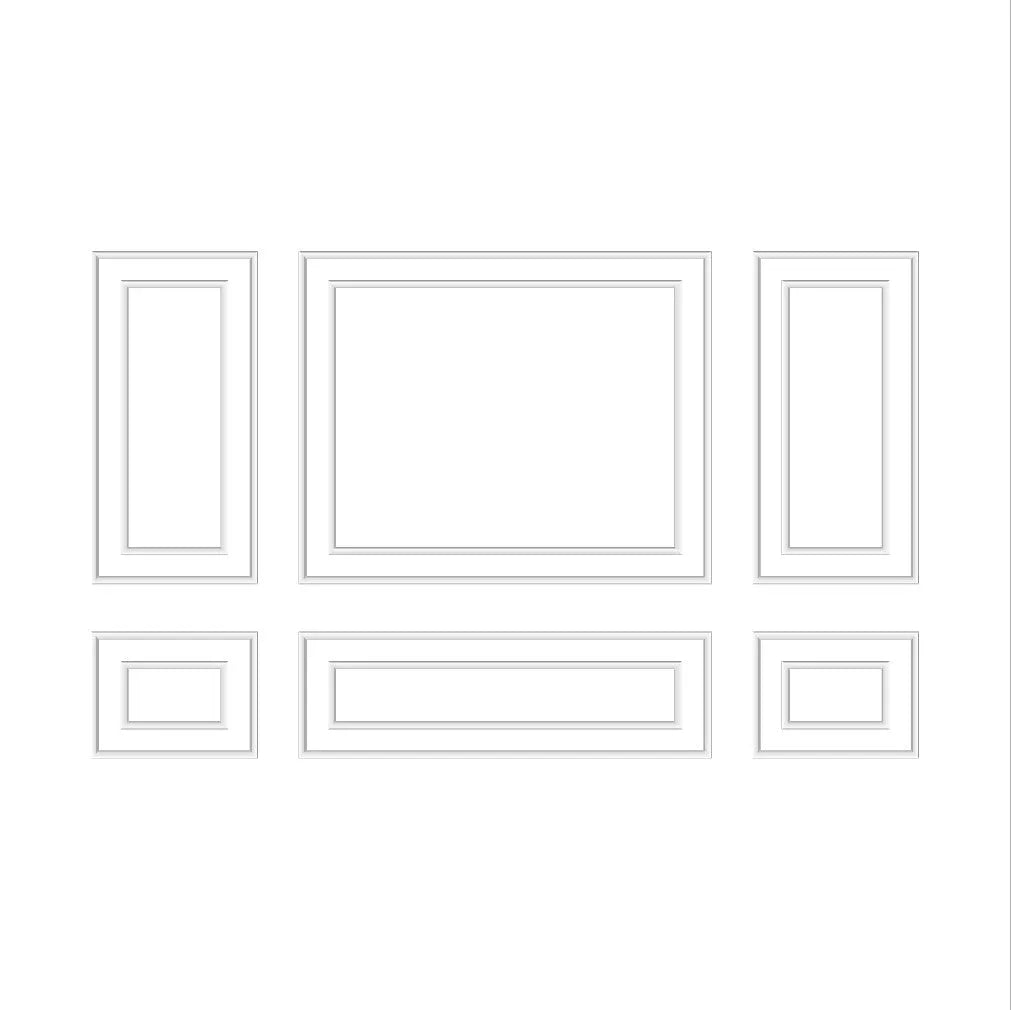 Nursery Wall Molding Kit - Ready to Assemble | 3 Upper & 3 Bottom Nested Frames | Pre-Cut & Primed-4