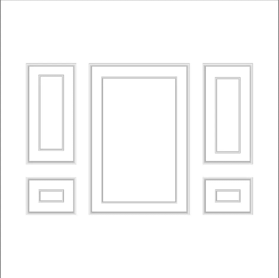 Wall Moulding Kit - 3 Upper & 2 Bottom Frames | Easy Installation-3