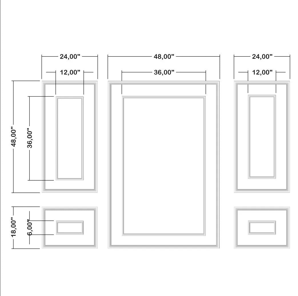 Wall Moulding Kit - 3 Upper & 2 Bottom Frames | Easy Installation-1