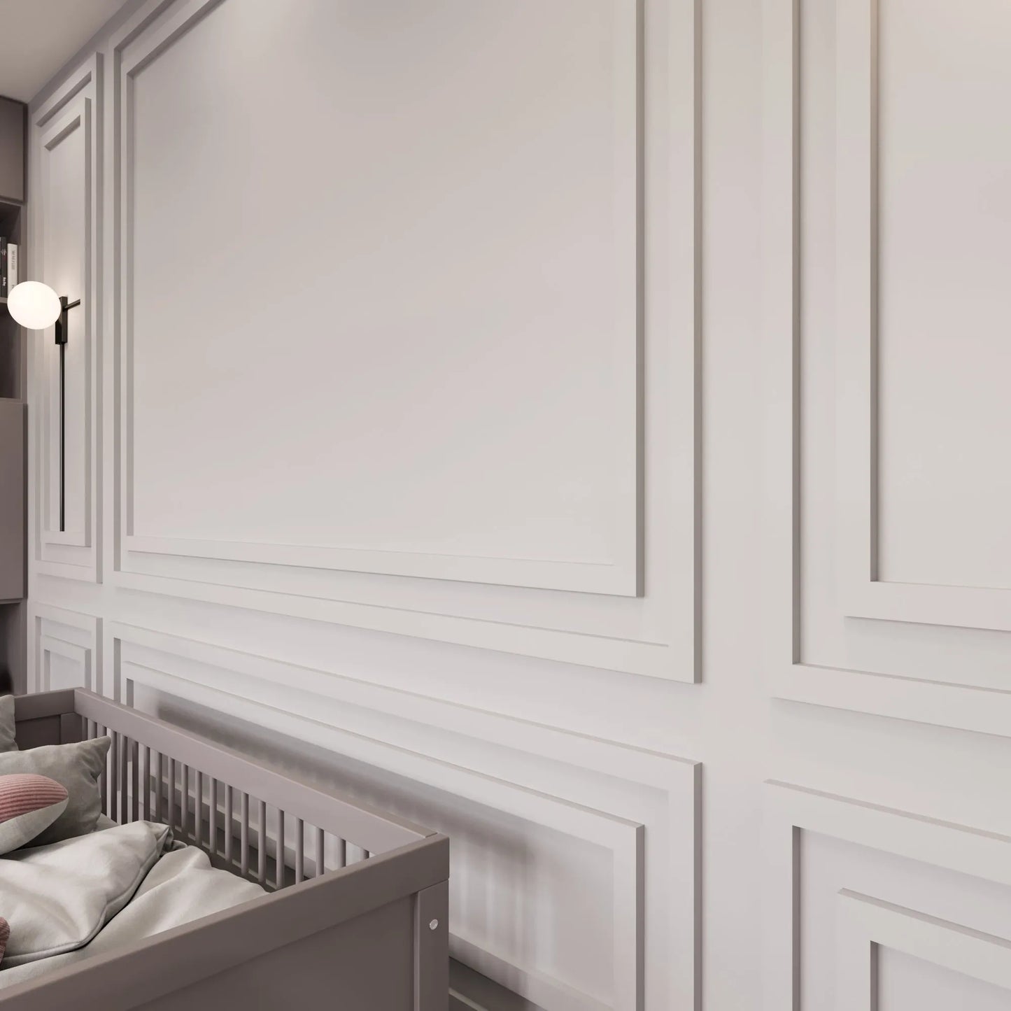 Nursery Wall Molding Kit - Ready to Assemble | 3 Upper & 3 Bottom Nested Frames | Pre-Cut & Primed-2