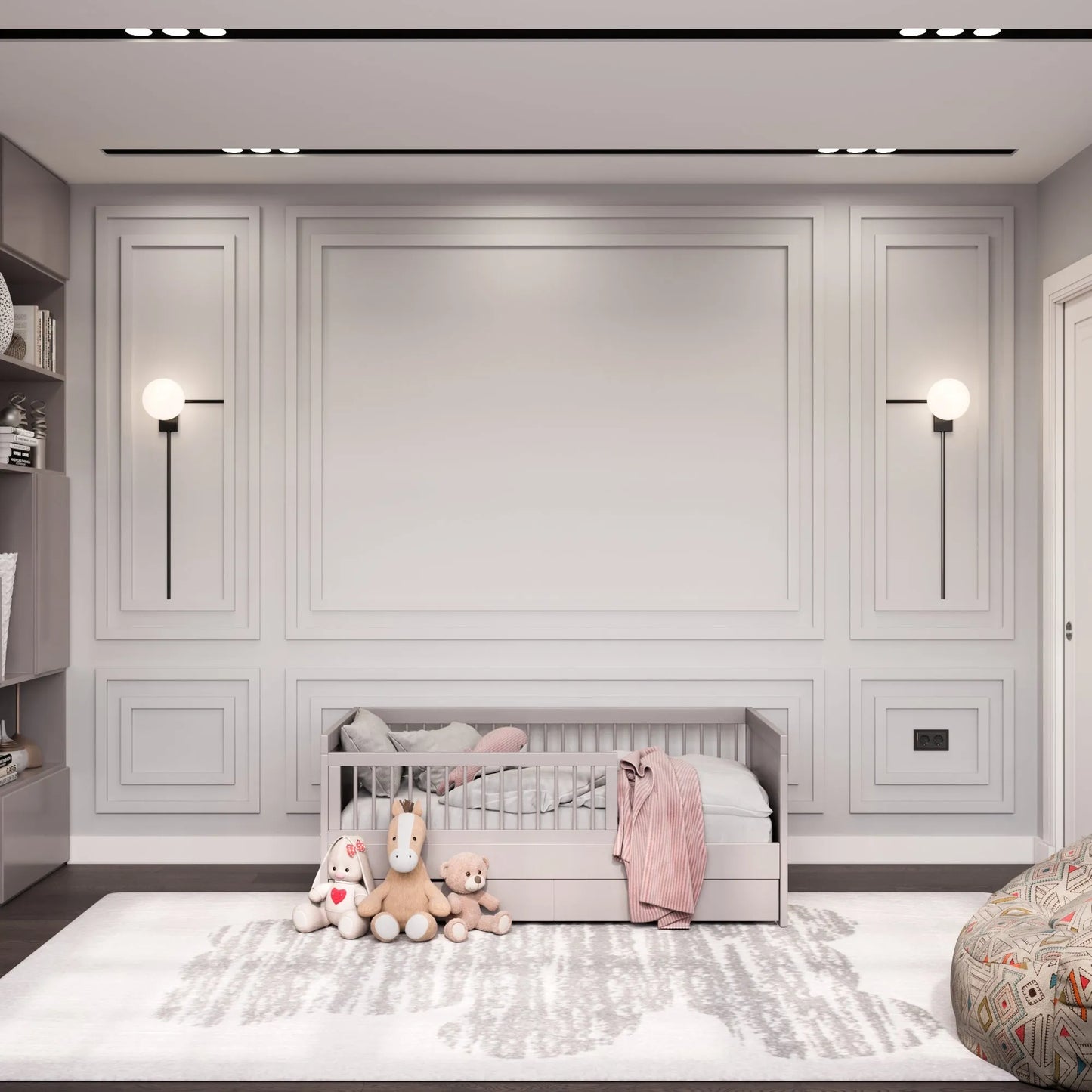 Nursery Wall Molding Kit - Ready to Assemble | 3 Upper & 3 Bottom Nested Frames | Pre-Cut & Primed-0