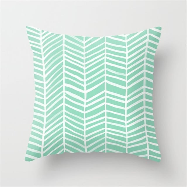 Mint Green Peach Skin Pillowcase Cushion Cover