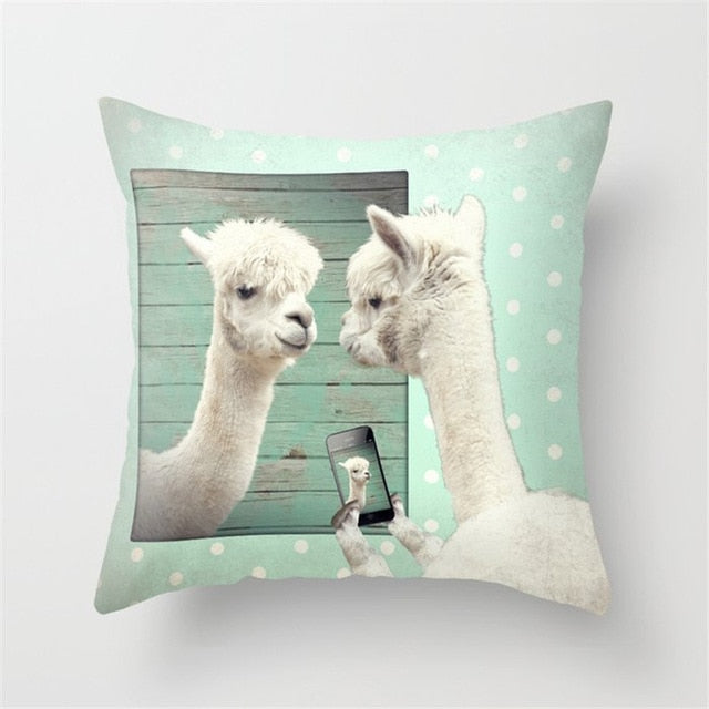 Mint Green Peach Skin Pillowcase Cushion Cover
