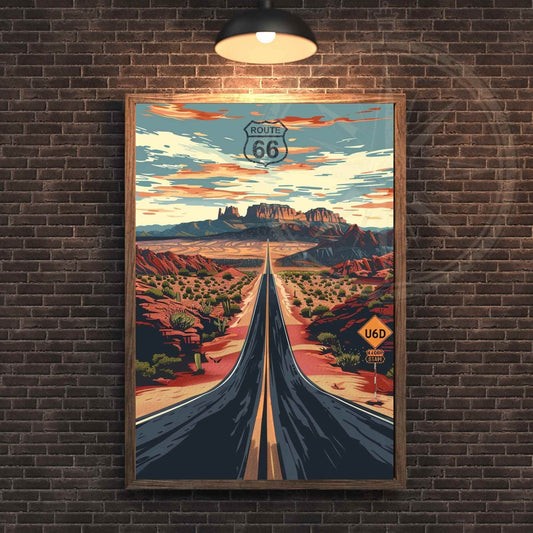 Affiche Route 66  | affiche de voyage route 66 | Affiche Amérique-0